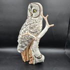 1988 Franklin Mint Great Grey Owl 14  Inch Porcelain Statue By George Mcmonigle