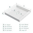 Shower Pan In White 36   L X 36   W X 4   H Shower Base Center Drain Non-slip