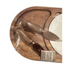 Twine Living Co Gourmet Wood   Ceramic Cheese Board Set