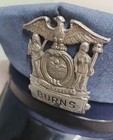 Vintage Early Burns Ny Security Officer Hat Cap With Badge  Visor  Buttons 7 1 8