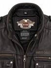 Harley-davidson Men   s 3xl Black Genuine Leather Motorcycle Jacket Eagle 3xl