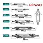 6pcs Hss Center Drill Bits Set 1mm 1 5mm 2mm 2 5mm 3mm 5mm Countersink Bit