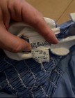 Vintage Polly Flinders Girls 7 Blue Smocked Embroidered Collared Puff Sleeve 