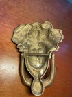 Antique Victorian Big Heavy Brass Lady Head Door Knocker Salvage