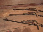 Vintage Lot Cast Iron Curtain Rod Swing Arms Antique Art Deco Victorian