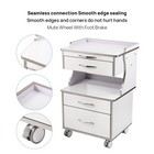3 Drawers Dental Medical Cart Assistant Cabinet Mobile Storage Trolley Azdent