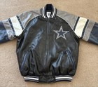 Dallas Cowboys Jacket Mens Medium Black Gray Nfl Football Faux Leather G Iii