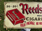 Original Reedsdale Cigarettes Embossed Painted Tin Sign