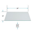 Sswbasics Tempered Glass Shelf - 14 w X 24 l X 3 16  - Set Of 2