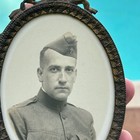 Ww1 Rare Framed Portrait Army Chaplain Cross Insignia Aef Officer Photograph