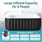 Naizea 6 Person Inflatable Hot Tub 73x73x25 Spa With 130 Soothing Jets And Cover