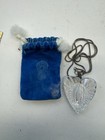 Vintage Waterford Crystal Sterling Silver Heart Pendant Necklace 19   