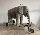 Large Vintage Steiff Elephant On Wheels  Antique Steiff Elephant 