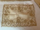 Vintage  Organdy Embroidered 6 Placemats And 6 Matching Napkins Beige