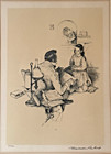 Norman Rockwell The Teacher Signed 58 200 1974 Lithograph Framed Docs