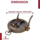 Antique Finish Brass Compass Engraved Working Pocket Compass W  Leather Case