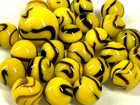 25 Marbles Bummble Bee Stripes Yellow Glass Game Pack Shooter Swirl
