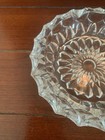 Vintage Crystal Cigar And Cigarette Heavy Glass Tabletop Ashtray  5 3 4 In Round