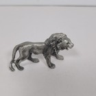Vintage Pewter Lion   Lioness Figurines Miniature Safari Metal Animal Lot Of 2