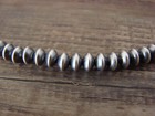 Native American Navajo Pearl Sterling Silver Saucer Bead 24  Necklace - Jake