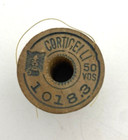 Antique Vintage Silk Thread Wood Spool Corticelli Cat Logo 1018 3 Beige