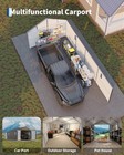 Enclosed Car Port With Vertical Steel Roof  12x25 Ft Metal Carport  Metal Garage