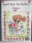 New My-besties Clear Rubber Stamp Peddling Petunia Girl On Bike Free Usa Ship