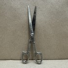 Antique Art Deco Forged Sewing Scissors 7  Ornate Handles Vintage Celtic Design