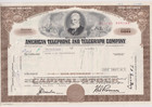 American Telephone   Telegraph At t 2 Color Stock Certificate Set