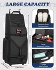 Large Catchers Gear Bag With Wheels For 4 Bats  Rolling Baseball Bag With Multi-