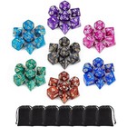 Polyhedral Dice Set 49 Pcs 7 Colors Acrylic Rpg D20 D12 D10 D8 D6 D4 With Bags
