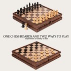 A a 15 Inch Walnut Wooden Chess Sets W  Storage Drawer   Triple Weighted Chess