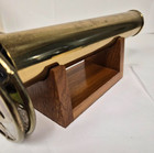 Dbl Spinner Lead Glass Kaleidoscope With Wood Base