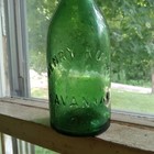 Rare Grass Green Henry Kuck Savannah 1870s Applied Blob Top Soda Bottle Nice