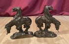 Vintage 1920s End Of Trail Heavy Bronze Patina Bookends W  Full Spears