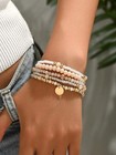Elastic Boho Beaded Bracelet For Women Stackable Stretch Bracelet Daily Jewelry