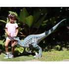 Blue Velociraptor Baby Dinosaur Life Size Resin Statue Jurassic Display Prop