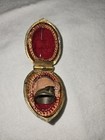 Rare Mosell Antique Gold-tone Walnut Shaped Thimble Case Thimble  Needle   Stone