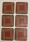 Pimpernel Coasters Wood Grain Terracotta cork Back Set Of 6 England Vintage