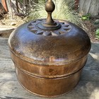 Burma Burmese Offering Bowl Wood Teak Lacquer Traces Of Gold  probably 18th Cent