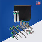 Se Of 12 Fiber Optic Mac   Miller Laryngoscope   2 Handles Intubation Kit