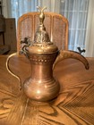 Vtg Turkish Brass Copper Middle East Dallah Coffee Pot 9       E5
