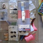 Vintage Lot Sewing Supplies Accessories Bottons Thread Scissors See Photos 
