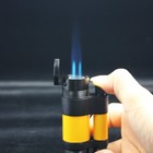 Cigar Lighter With Punch Triple Jet Flame Refillable Torch Windproof Lighter