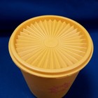 Vtg 6 5  X 5  Tupperware Canister W lid Golden Rod W pink Floral Wreath Harvest