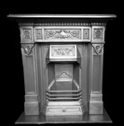 Restored Living Room Antique Victorian Cast Iron Fireplace