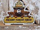 Vintage Smokey Bear Porcelain Sign Old Us Forest Service National Park Fire Camp