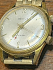 Vintage Benrus Alarm Watch 10k Gold Filled Bezel Manual Wind Runs Alarm Works