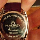 Haurex Flame Quartz Chronograph Date Silver black Dial Brown Leather 40mm Box