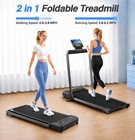 Walking Pad With Incline 10  Foldable Treadmill For Home Use With Handle Bar